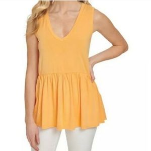 NWT DKNY V-Neck Sleeveless Peplum Top